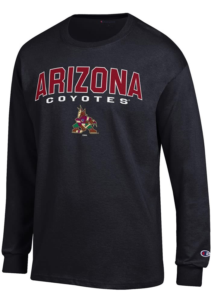 Champion Arizona Coyotes Black Jersey Long Sleeve T Shirt Black 100 Cotton Jersey Size L Rally House