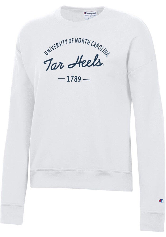 North Carolina Tar Heels Champion Crew Sweatshirt Womens White Powerblend Long Sleeve