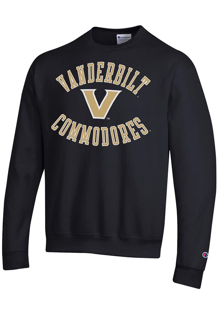 Champion Vanderbilt Commodores Black Powerblend Long Sleeve Crew Sweatshirt Black 50 COTTON 50 POLYESTER Size XL Rally House