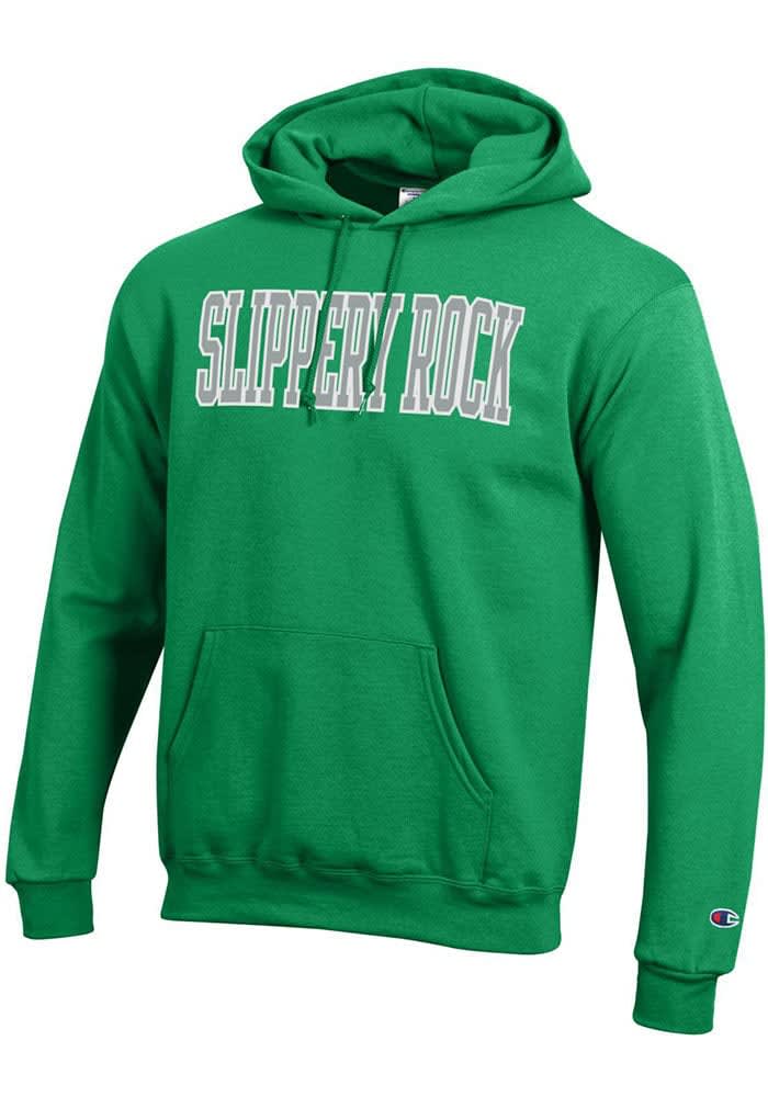 Champion Slippery Rock Kelly Green Powerblend Long Sleeve Hoodie Kelly Green 50 COTTON 50 POLYESTER Size M Rally House