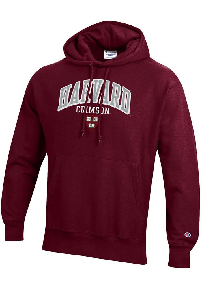 Champion Harvard Crimson Mens Maroon Reverse Weave Long Sleeve Hoodie