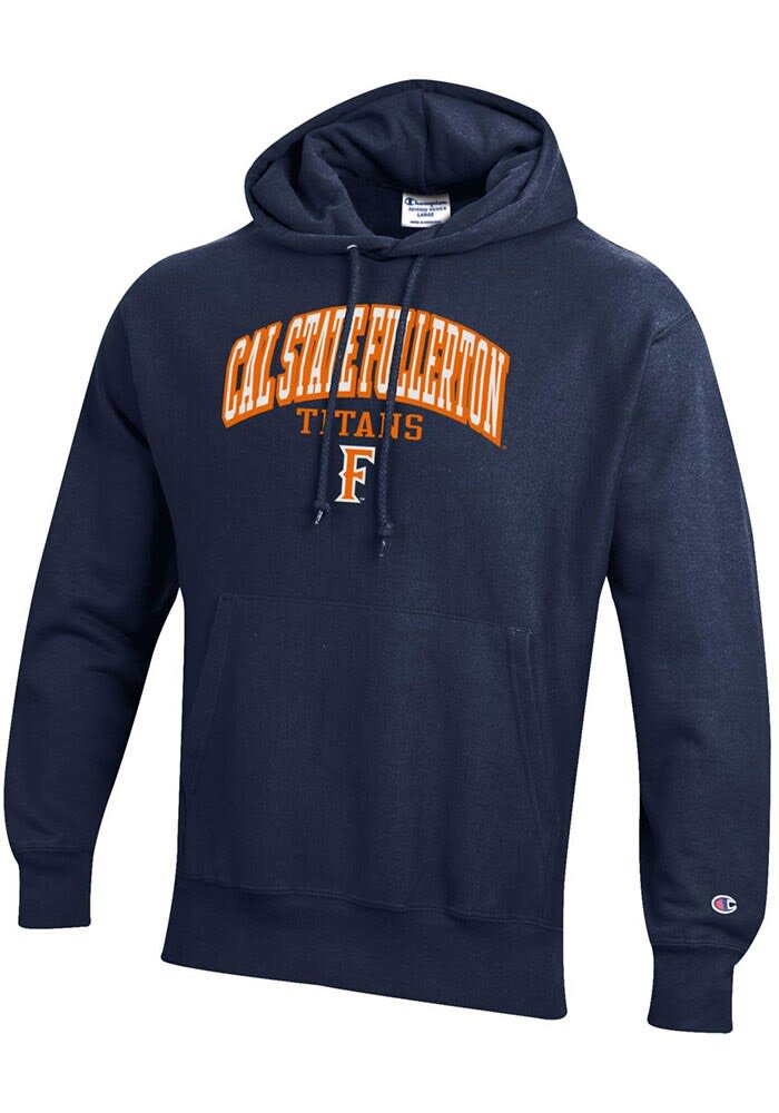 Champion Cal State Fullerton Titans Mens NAVY Reverse Weave Hoodie