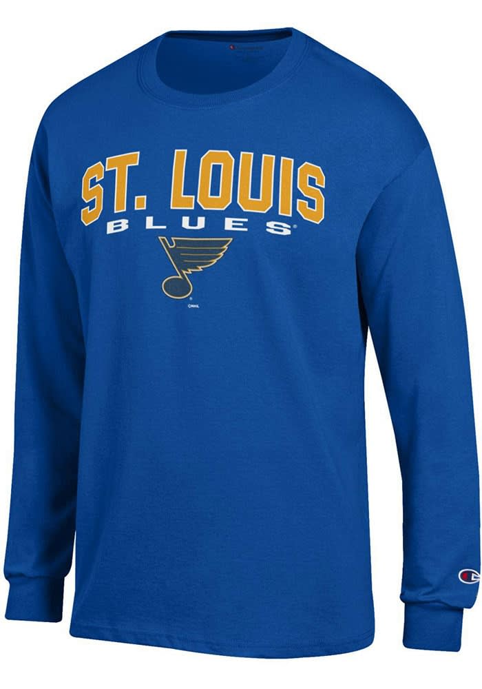 Champion St Louis Blues Blue Jersey Long Sleeve T Shirt Blue 100 Cotton Jersey Size S Rally House