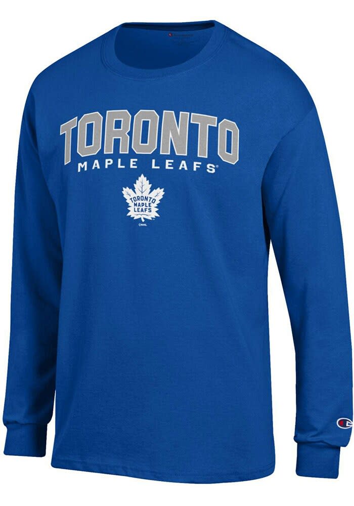 Champion Toronto Maple Leafs Blue Jersey Long Sleeve T Shirt Blue 100 Cotton Jersey Size M Rally House