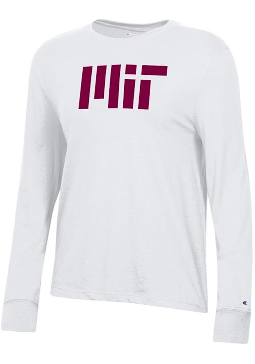 Champion MIT Engineers Womens White Core Long Sleeve LS Tee