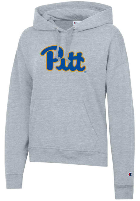 Womens Pitt Panthers Grey Champion Powerblend Hooded Sweatshirt