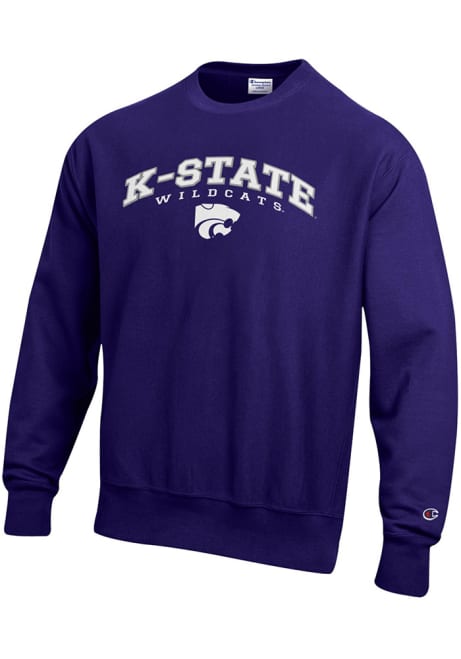 Mens K-State Wildcats Purple Champion Reverse Weave Crew Sweatshirt