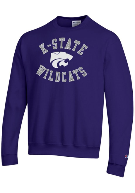 Mens K-State Wildcats Purple Champion Powerblend Crew Sweatshirt