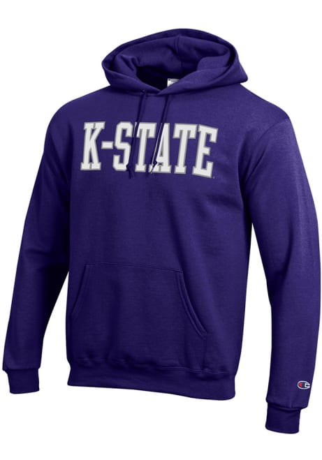 Mens K-State Wildcats Purple Champion Powerblend Hooded Sweatshirt