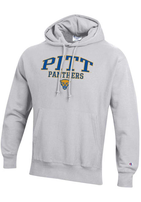 Mens Pitt Panthers Silver Champion Reverse Weave Hooded Sweatshirt