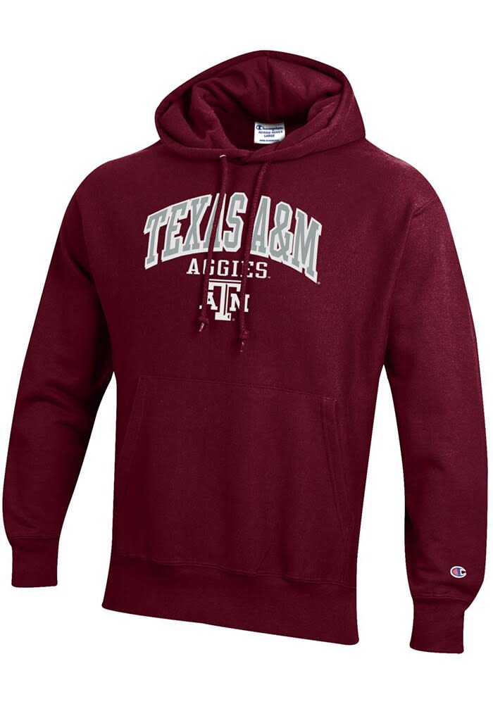 Champion Texas A&M Aggies Mens MAROON Reverse Weave Hoodie - 24262831
