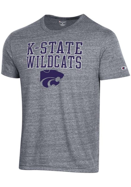 K-State Wildcats Grey Champion Tri-Blend Short Sleeve Fashion T Shirt