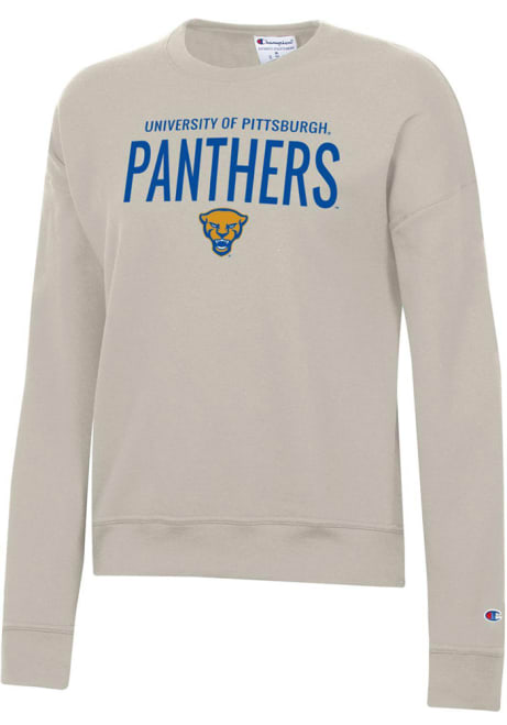 Womens Pitt Panthers Tan Champion Powerblend Crew Sweatshirt