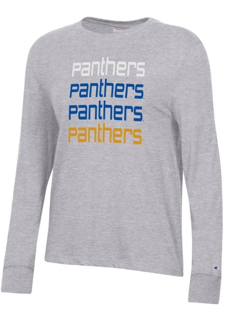 Womens Pitt Panthers Grey Champion Core LS Tee