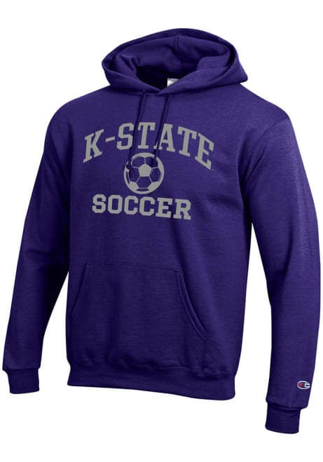 Mens K-State Wildcats Purple Champion Soccer Powerblend Hooded Sweatshirt