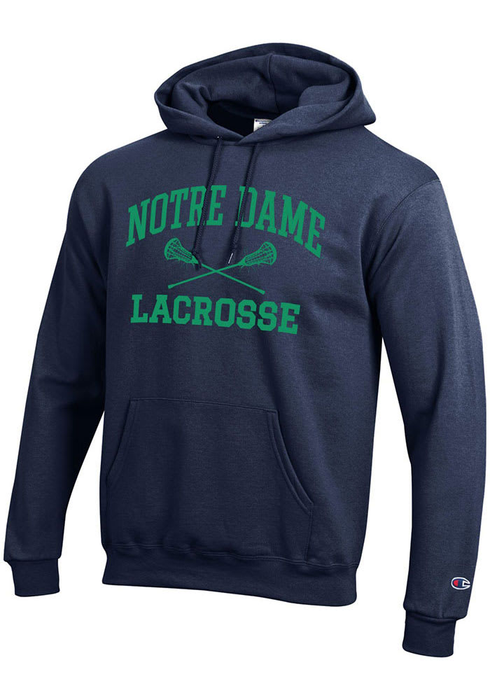 Champion Notre Dame Fighting Irish Mens Lacrosse Powerblend Hoodie NAVY