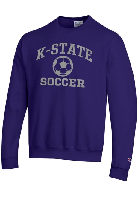 Mens K-State Wildcats Purple Champion Soccer Powerblend Crew Sweatshirt