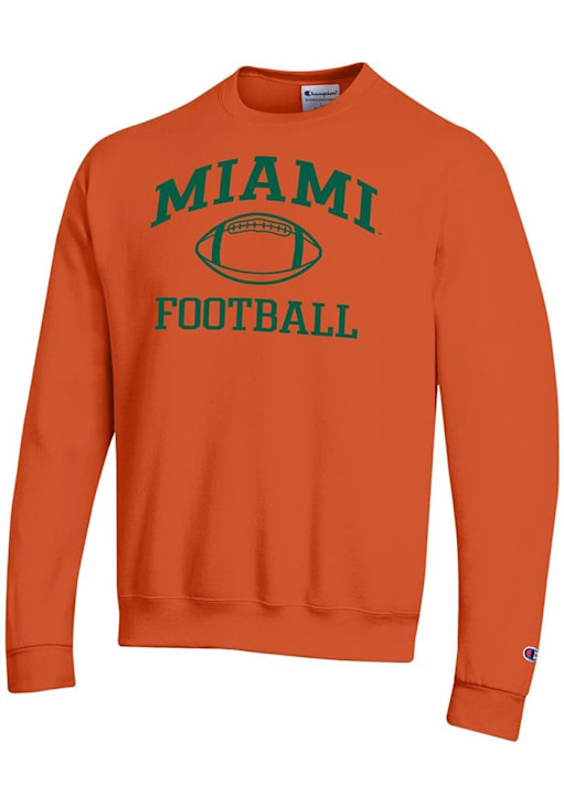 Champion Miami Hurricanes Mens ORANGE Football Football Powerblend