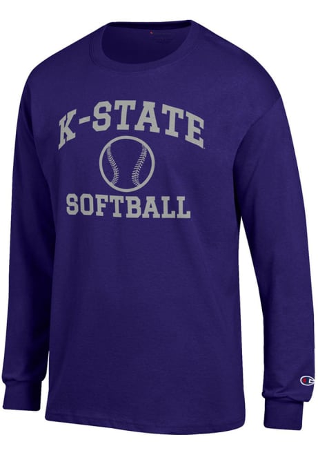 Mens K-State Wildcats Purple Champion Softball Jersey Tee