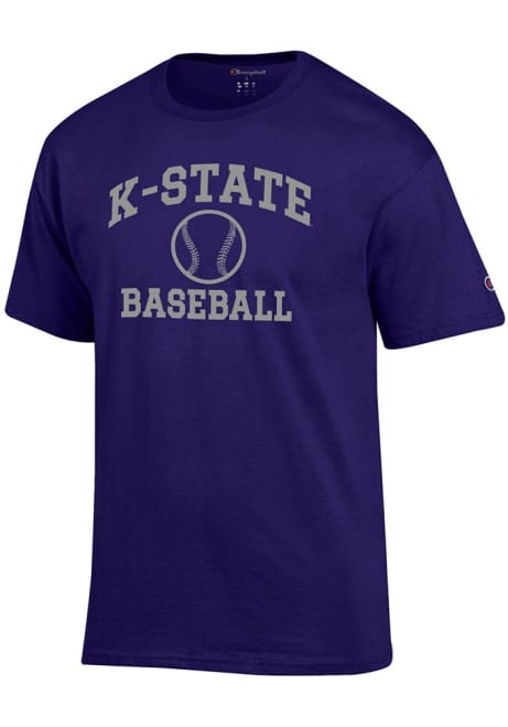 K-State Wildcats Purple Champion Baseball Jersey Short Sleeve T Shirt