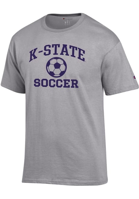 K-State Wildcats Grey Champion Soccer Jersey Short Sleeve T Shirt