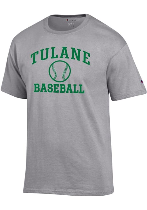 Champion Tulane Green Wave OXFORD GREY Baseball Jersey Short