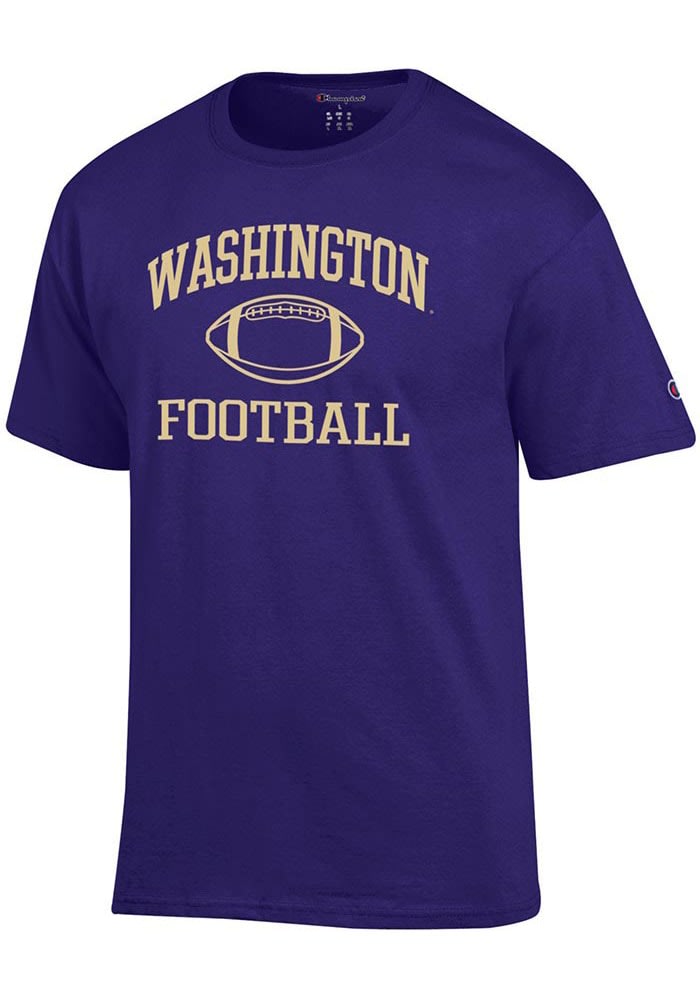 Champion Washington Huskies Purple Football Jersey Short Sleeve T Shirt Purple 100 Cotton Jersey Size L