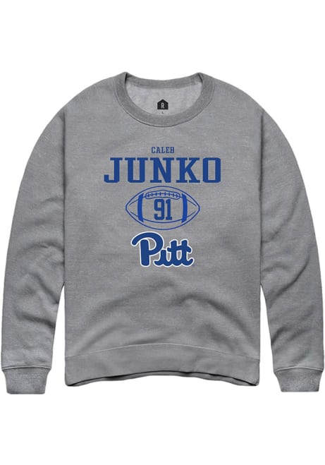 Caleb Junko Rally Mens Graphite Pitt Panthers NIL Sport Icon Crew Sweatshirt