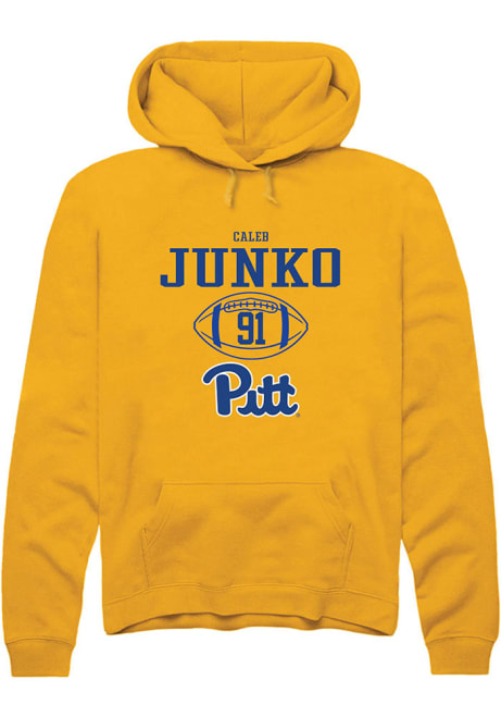 Caleb Junko Rally Mens Gold Pitt Panthers NIL Sport Icon Hooded Sweatshirt