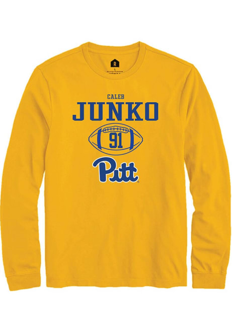 Caleb Junko Rally Mens Gold Pitt Panthers NIL Sport Icon Tee