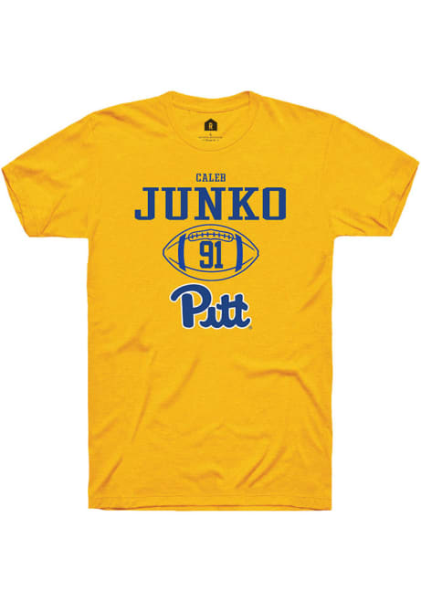 Caleb Junko Gold Pitt Panthers NIL Sport Icon Short Sleeve T Shirt