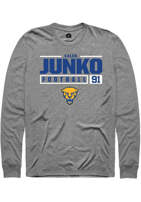 Caleb Junko Rally Mens Graphite Pitt Panthers NIL Stacked Box Tee