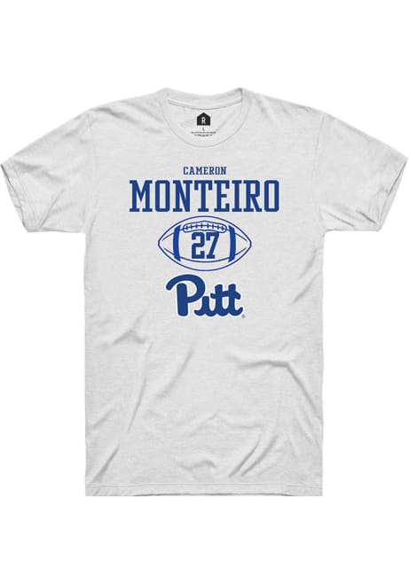 Cameron Monteiro White Pitt Panthers NIL Sport Icon Short Sleeve T Shirt