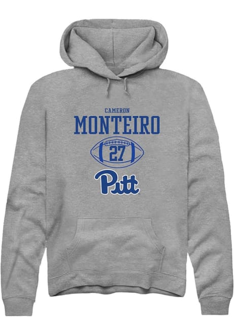 Cameron Monteiro Rally Mens Graphite Pitt Panthers NIL Sport Icon Hooded Sweatshirt