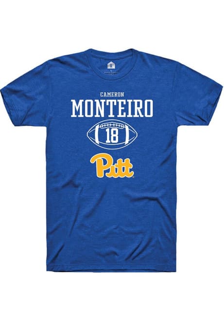 Cameron Monteiro Blue Pitt Panthers NIL Sport Icon Short Sleeve T Shirt