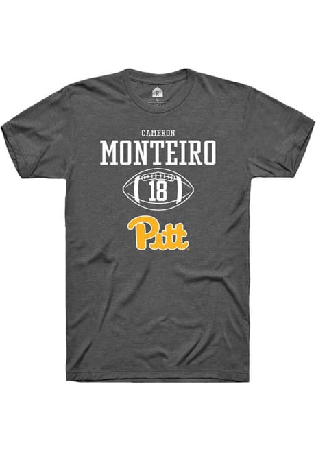 Cameron Monteiro Dark Grey Pitt Panthers NIL Sport Icon Short Sleeve T Shirt