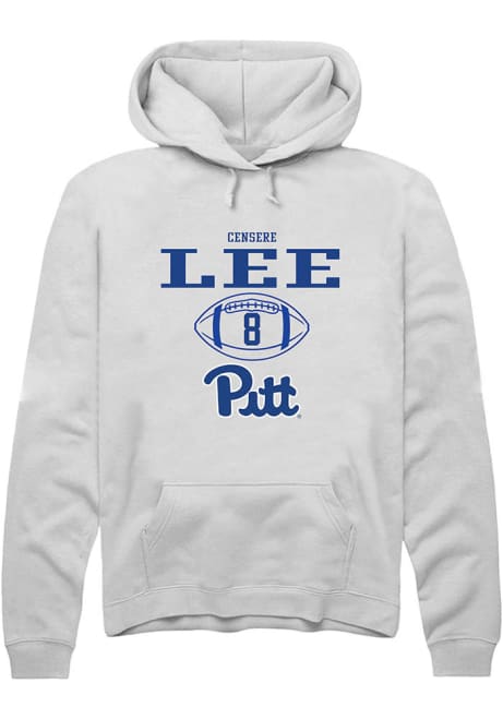 Censere Lee Rally Mens White Pitt Panthers NIL Sport Icon Hooded Sweatshirt