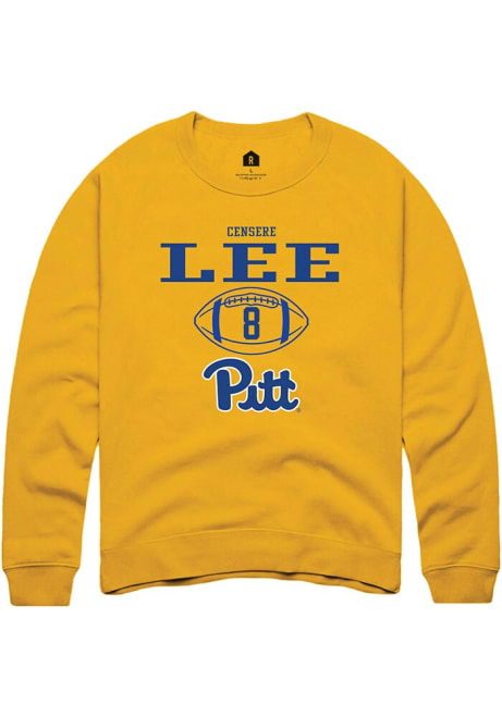 Censere Lee Rally Mens Gold Pitt Panthers NIL Sport Icon Crew Sweatshirt