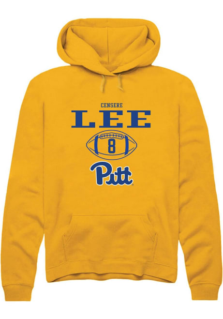 Censere Lee Rally Mens Gold Pitt Panthers NIL Sport Icon Hooded Sweatshirt