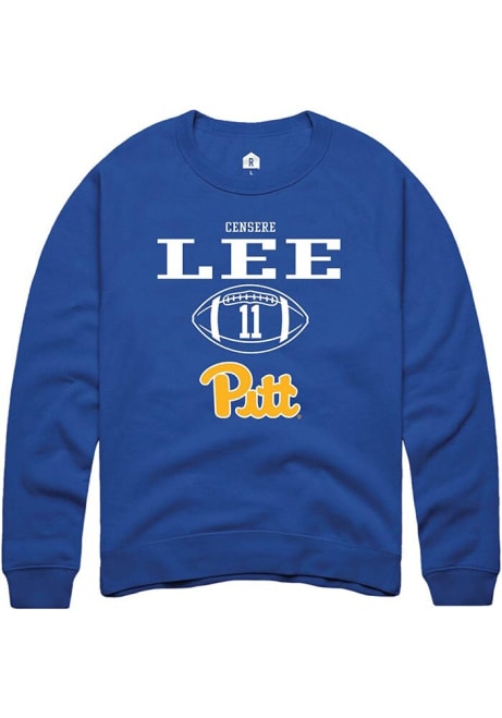 Censere Lee Rally Mens Blue Pitt Panthers NIL Sport Icon Crew Sweatshirt