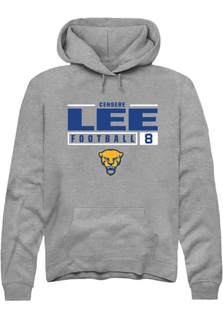 Censere Lee Rally Mens Graphite Pitt Panthers NIL Stacked Box Hooded Sweatshirt