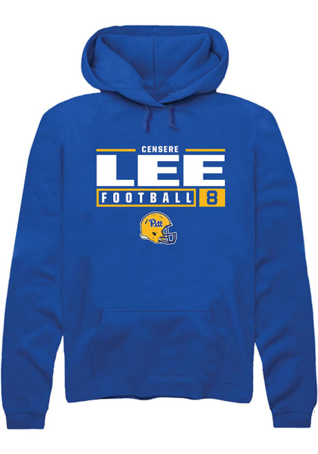 Censere Lee Rally Mens Blue Pitt Panthers NIL Stacked Box Hooded Sweatshirt