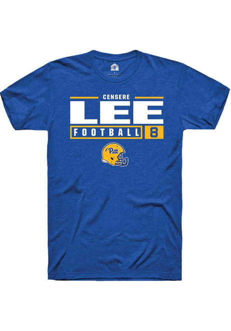 Censere Lee Blue Pitt Panthers NIL Stacked Box Short Sleeve T Shirt