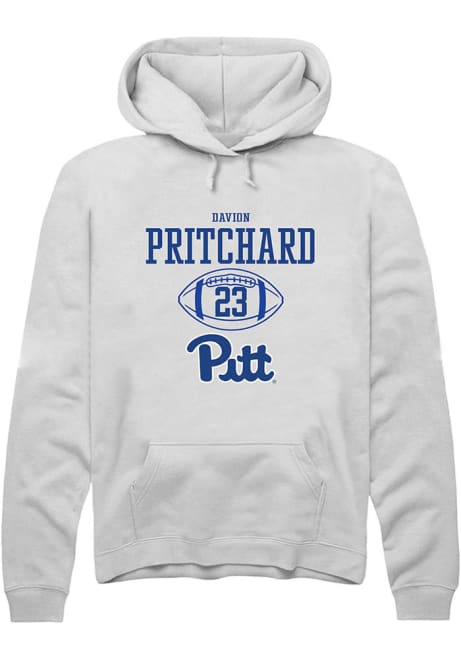 Davion Pritchard Rally Mens White Pitt Panthers NIL Sport Icon Hooded Sweatshirt