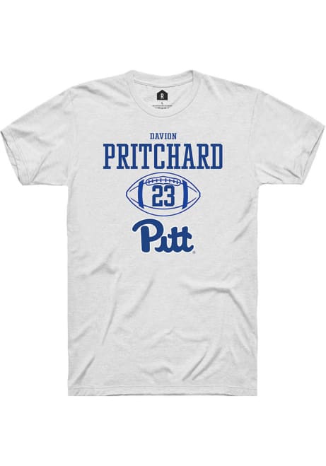 Davion Pritchard White Pitt Panthers NIL Sport Icon Short Sleeve T Shirt