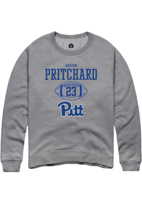 Davion Pritchard Rally Mens Graphite Pitt Panthers NIL Sport Icon Crew Sweatshirt