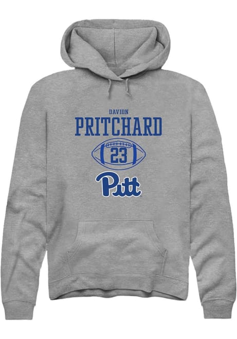 Davion Pritchard Rally Mens Graphite Pitt Panthers NIL Sport Icon Hooded Sweatshirt