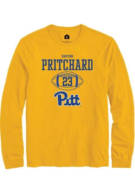 Davion Pritchard Rally Mens Gold Pitt Panthers NIL Sport Icon Tee