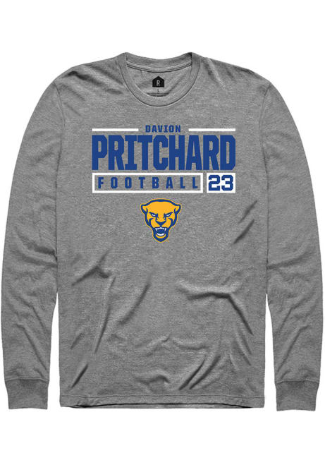 Davion Pritchard Rally Mens Graphite Pitt Panthers NIL Stacked Box Tee