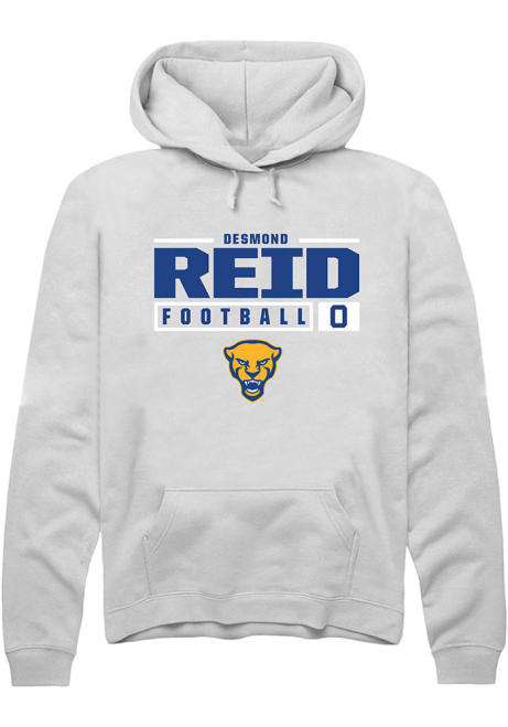 Desmond Reid Rally Mens White Pitt Panthers NIL Stacked Box Hooded Sweatshirt